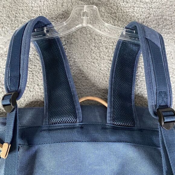 PayPal Pay Later Backpack Blue Canvas Top Load Laptop Travel Office Employee - Picture 5 of 8
